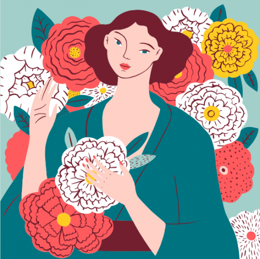 Furoshiki dame au kimono bleu – Image 5